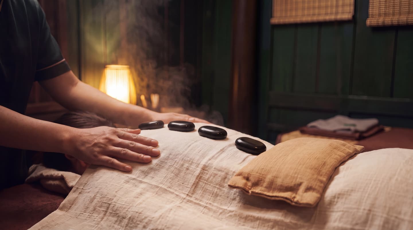 Bàn tay kỹ thuật viên trên khăn lanh trong phòng gỗ